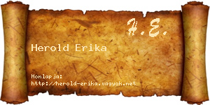 Herold Erika névjegykártya